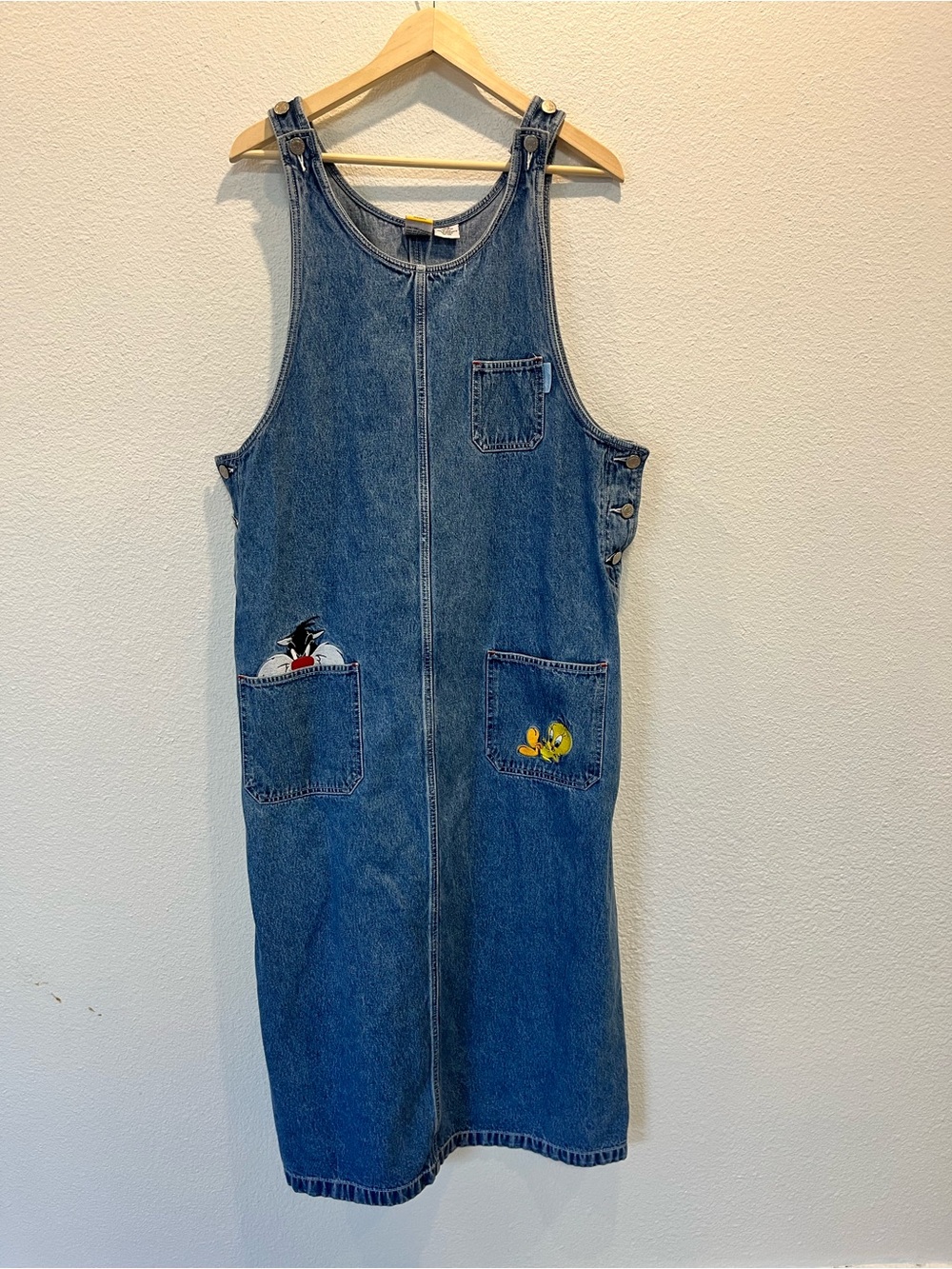 Warner Bros.‎ Denim Overall Dress with Tweety & Sylvester  vintage